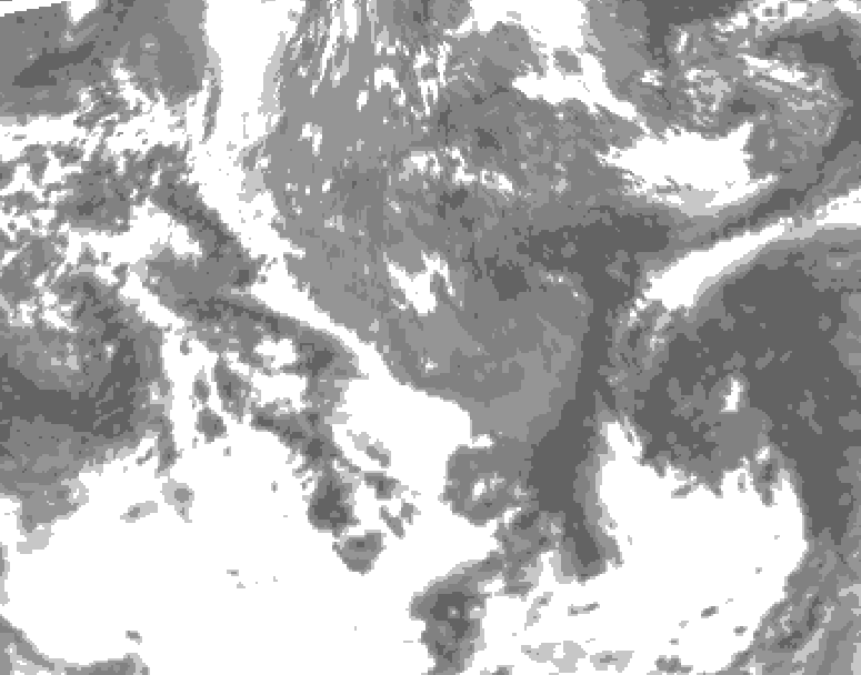 GDPS total cloud 144 hour forecast chart for Canada based on 2026/05/10 1200Z data