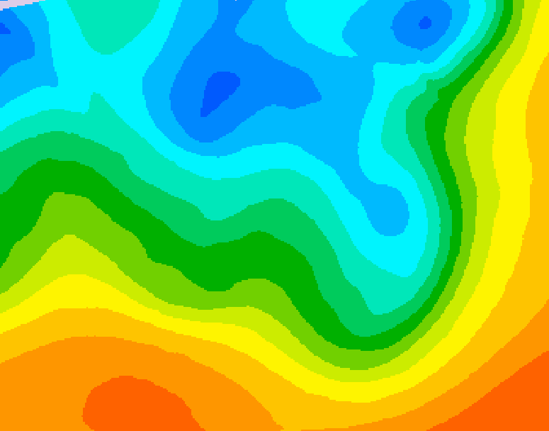 GDPS 500 millibar geopotential height 018 hour forecast chart for Canada based on 2026/05/11 0000Z data