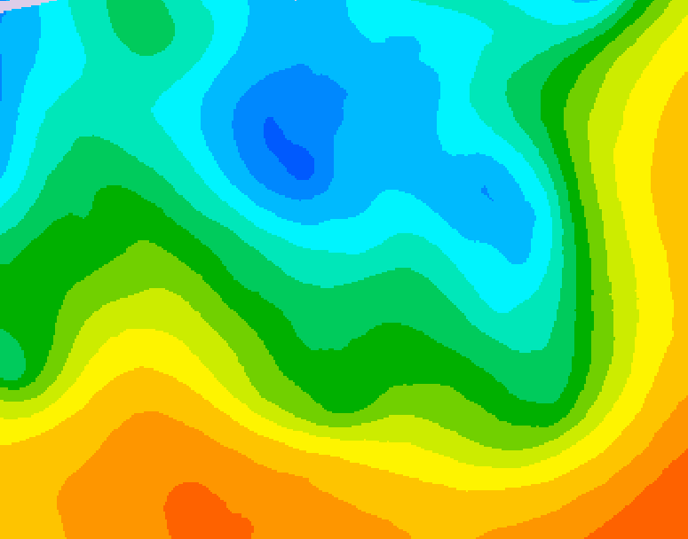 GDPS 500 millibar geopotential height 036 hour forecast chart for Canada based on 2026/05/11 0000Z data