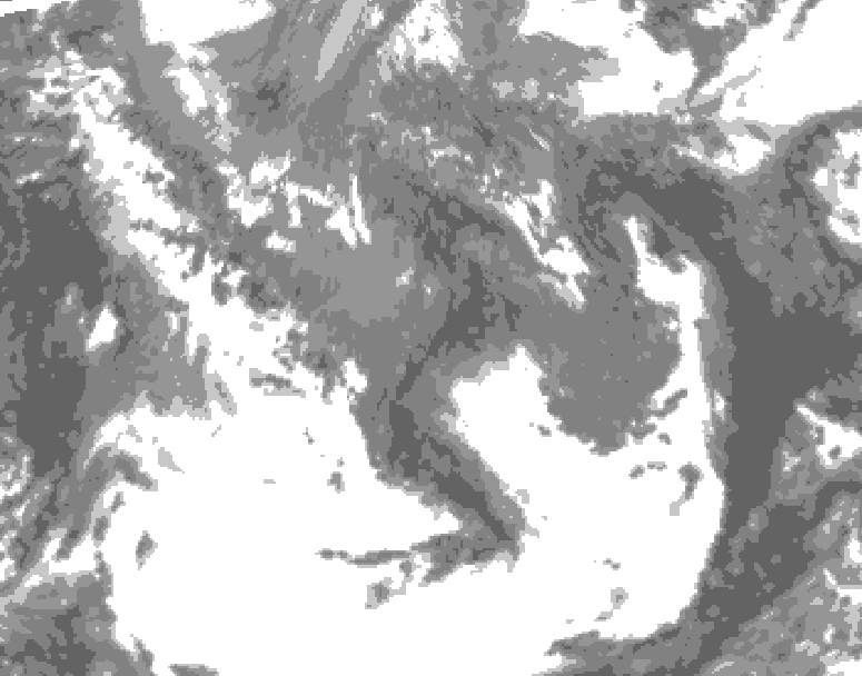GDPS total cloud 036 hour forecast chart for Canada based on 2026/05/11 0000Z data