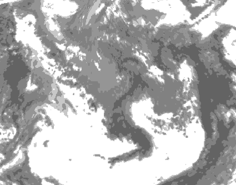 GDPS total cloud 042 hour forecast chart for Canada based on 2026/05/11 0000Z data