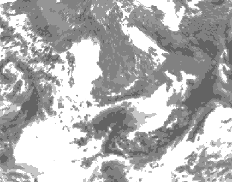 GDPS total cloud 222 hour forecast chart for Canada based on 2026/05/11 0000Z data