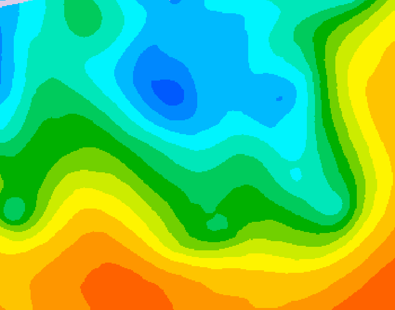 GDPS 500 millibar geopotential height 018 hour forecast chart for Canada based on 2026/05/12 0000Z data