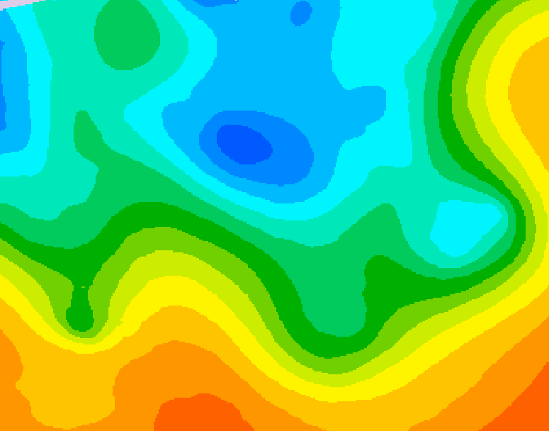 GDPS 500 millibar geopotential height 036 hour forecast chart for Canada based on 2026/05/12 0000Z data