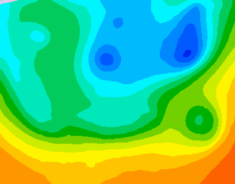 GDPS 500 millibar geopotential height 102 hour forecast chart for Canada based on 2026/05/12 0000Z data