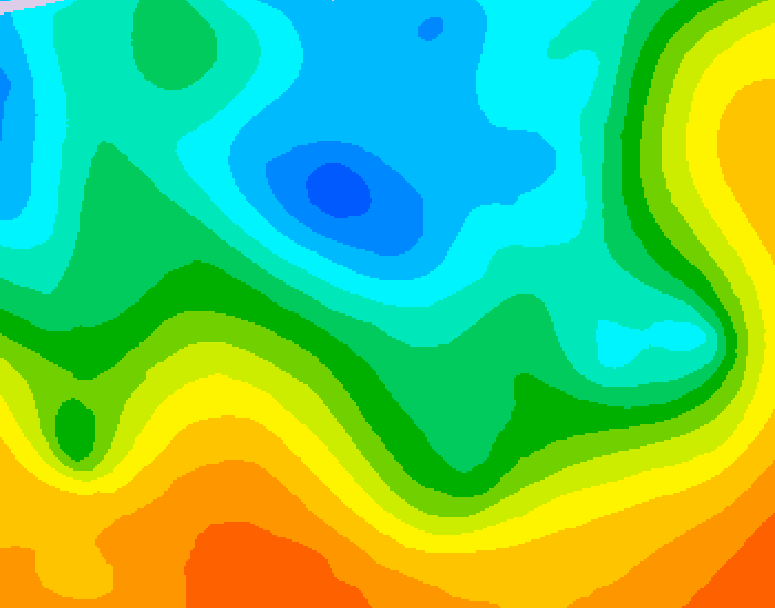 GDPS 500 millibar geopotential height 018 hour forecast chart for Canada based on 2026/05/12 1200Z data