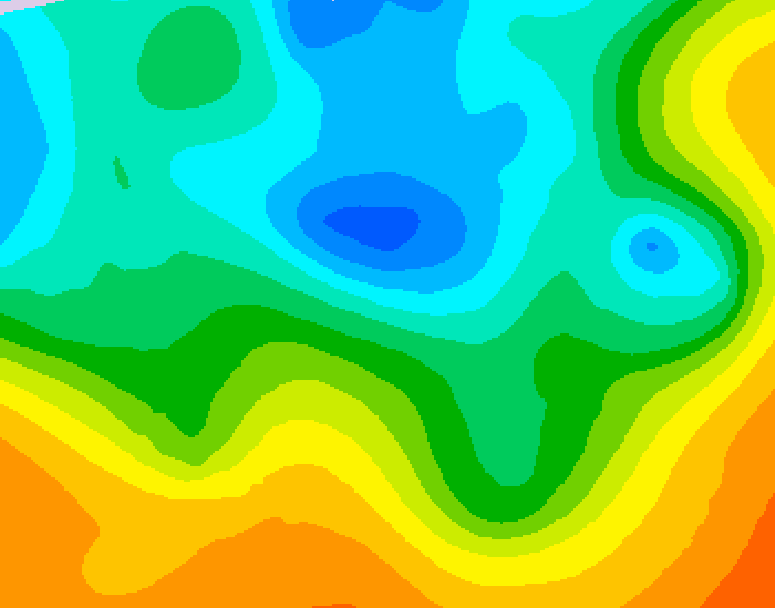 GDPS 500 millibar geopotential height 036 hour forecast chart for Canada based on 2026/05/12 1200Z data