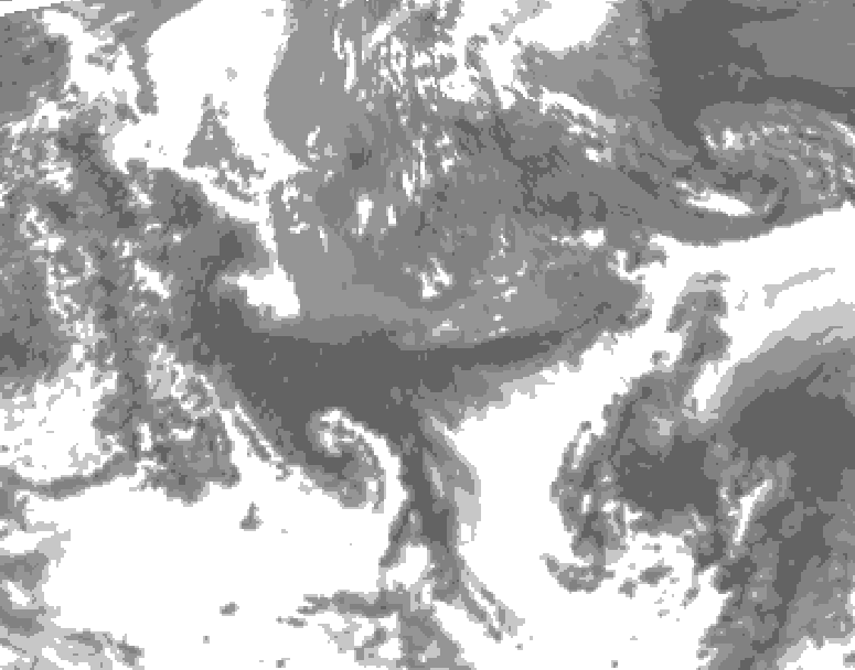 GDPS total cloud 072 hour forecast chart for Canada based on 2026/05/12 0000Z data