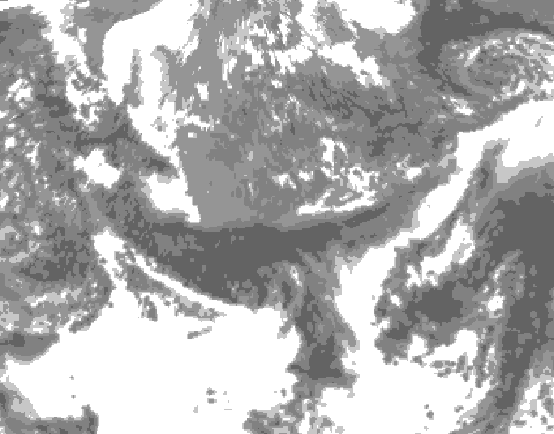 GDPS total cloud 084 hour forecast chart for Canada based on 2026/05/12 0000Z data