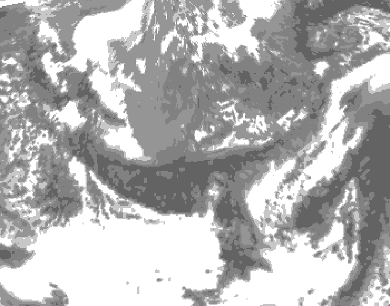 GDPS total cloud 090 hour forecast chart for Canada based on 2026/05/12 0000Z data