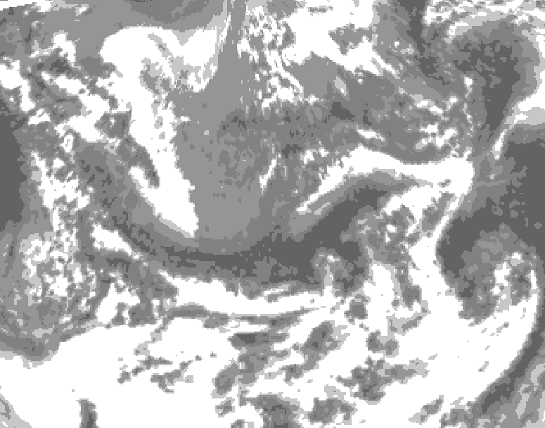 GDPS total cloud 108 hour forecast chart for Canada based on 2026/05/12 0000Z data