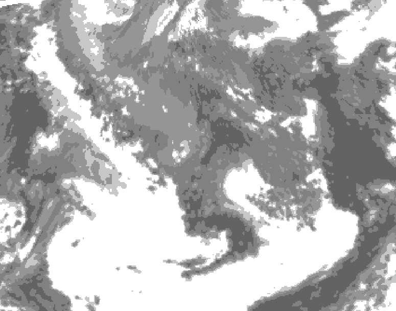 GDPS total cloud 006 hour forecast chart for Canada based on 2026/05/12 1200Z data