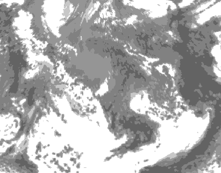 GDPS total cloud 012 hour forecast chart for Canada based on 2026/05/12 1200Z data