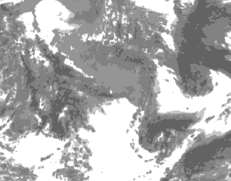 GDPS total cloud 036 hour forecast chart for Canada based on 2026/05/12 1200Z data