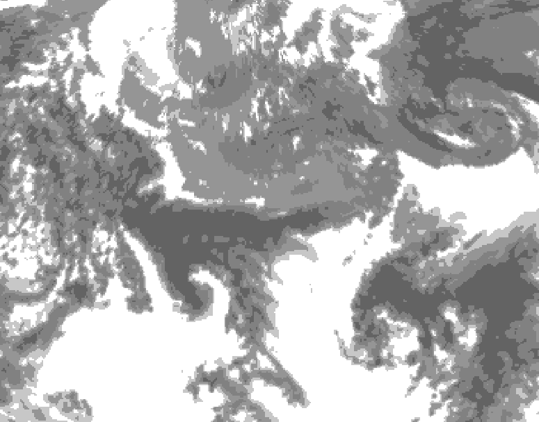 GDPS total cloud 054 hour forecast chart for Canada based on 2026/05/12 1200Z data