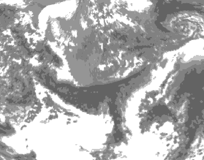 GDPS total cloud 072 hour forecast chart for Canada based on 2026/05/12 1200Z data