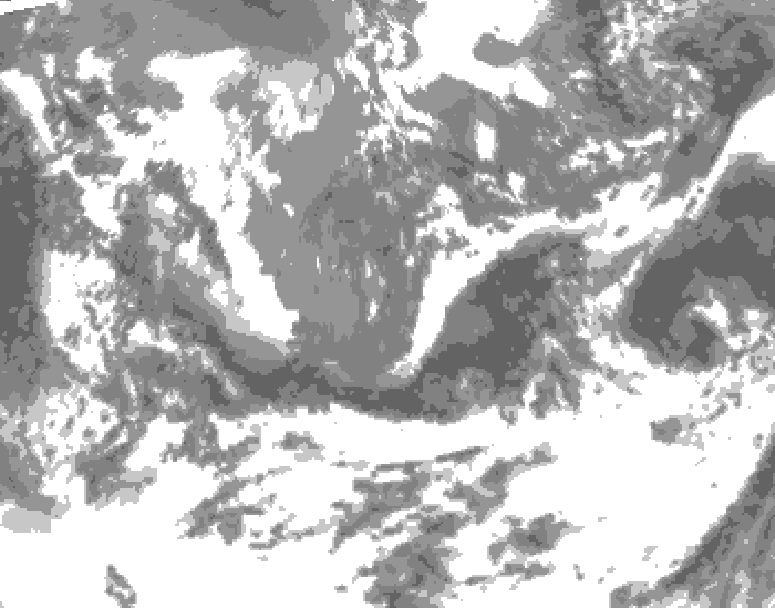 GDPS total cloud 102 hour forecast chart for Canada based on 2026/05/12 1200Z data