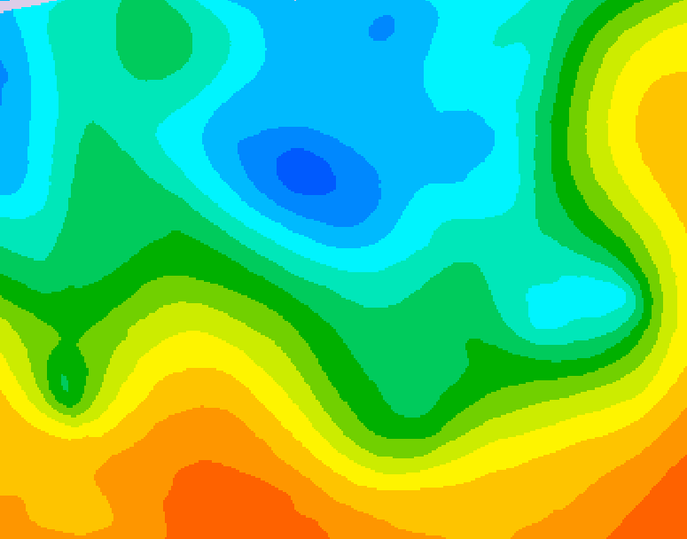 GDPS 500 millibar geopotential height 006 hour forecast chart for Canada based on 2026/05/13 0000Z data
