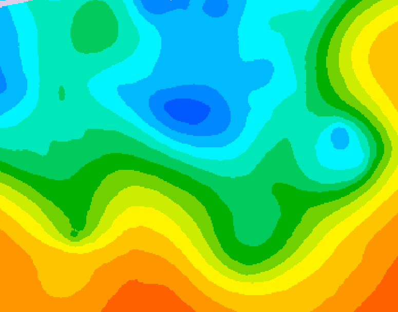 GDPS 500 millibar geopotential height 018 hour forecast chart for Canada based on 2026/05/13 0000Z data