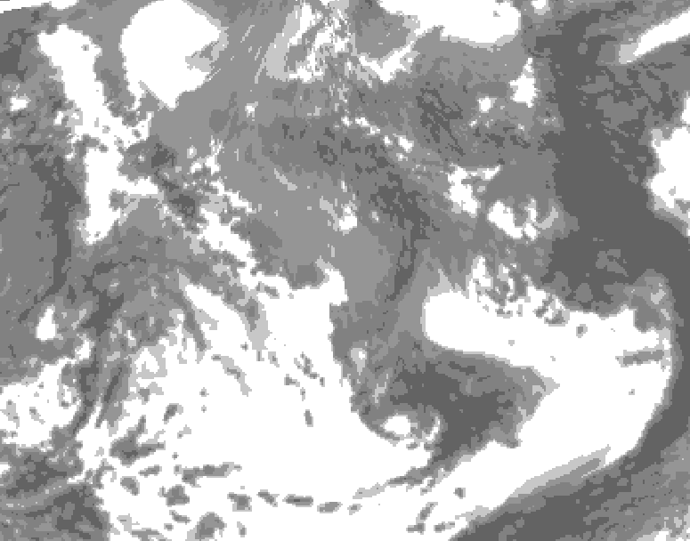 GDPS total cloud 006 hour forecast chart for Canada based on 2026/05/13 0000Z data