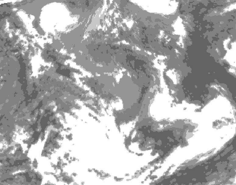 GDPS total cloud 012 hour forecast chart for Canada based on 2026/05/13 0000Z data