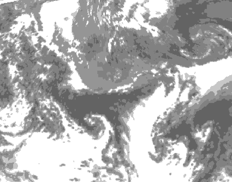 GDPS total cloud 048 hour forecast chart for Canada based on 2026/05/13 0000Z data