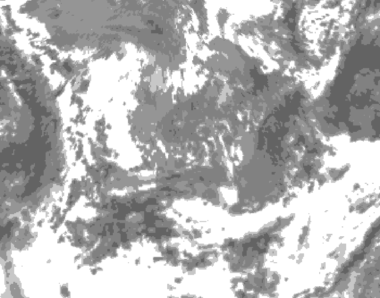 GDPS total cloud 108 hour forecast chart for Canada based on 2026/05/13 0000Z data