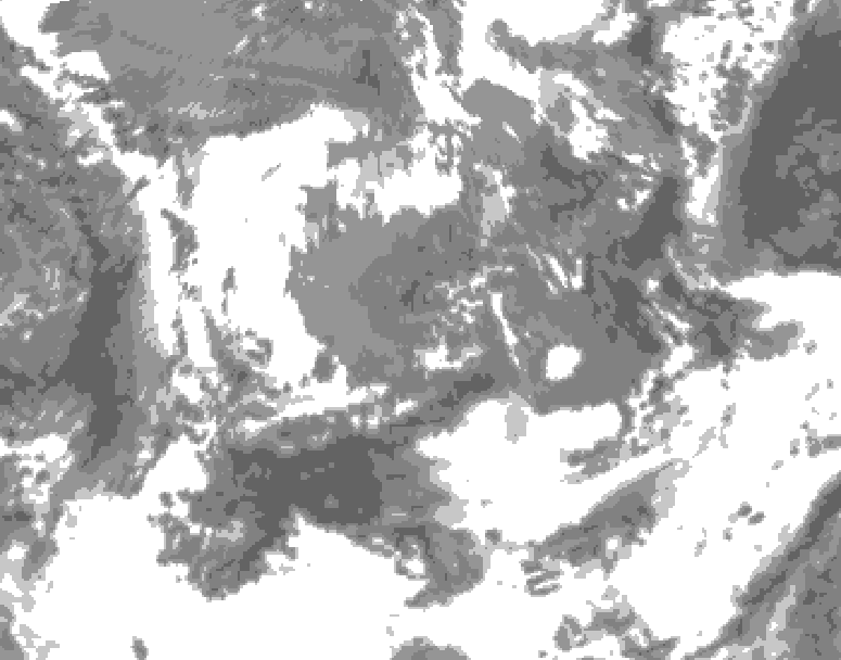 GDPS total cloud 114 hour forecast chart for Canada based on 2026/05/13 0000Z data