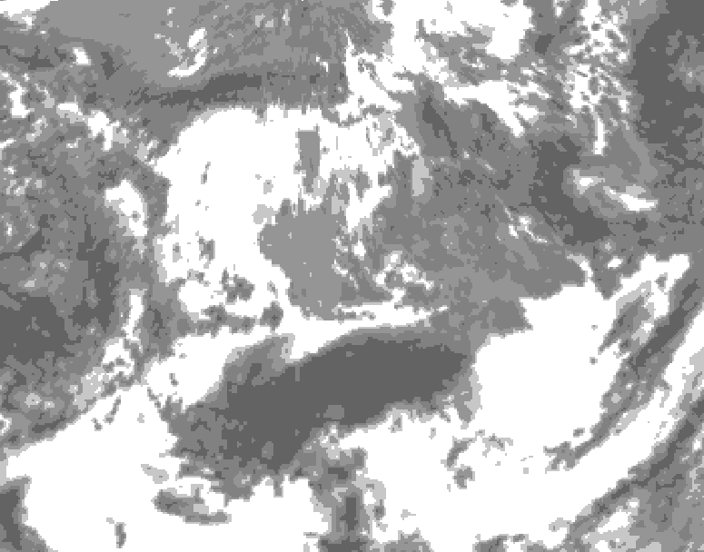 GDPS total cloud 132 hour forecast chart for Canada based on 2026/05/13 0000Z data