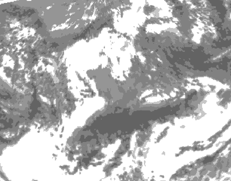 GDPS total cloud 150 hour forecast chart for Canada based on 2026/05/13 0000Z data