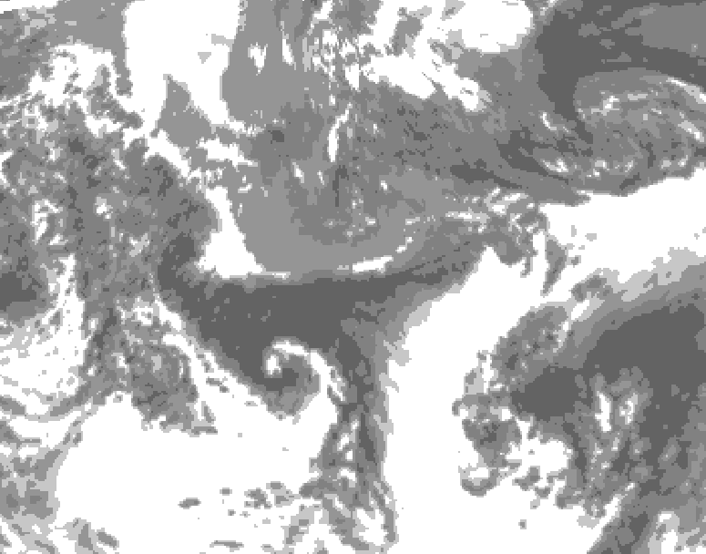 GDPS total cloud 036 hour forecast chart for Canada based on 2026/05/13 1200Z data