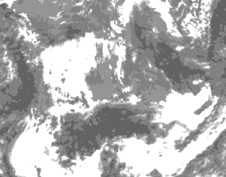 GDPS total cloud 120 hour forecast chart for Canada based on 2026/05/13 1200Z data