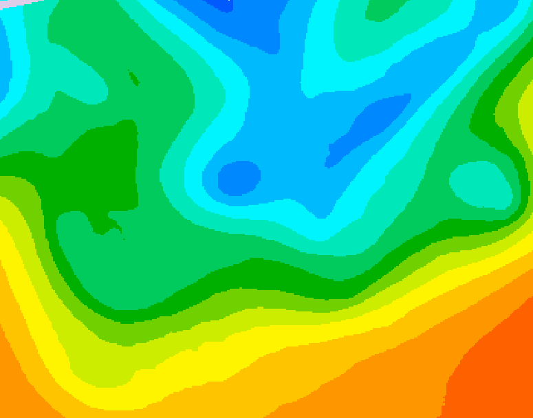 GDPS 500 millibar geopotential height 072 hour forecast chart for Canada based on 2026/05/14 0000Z data