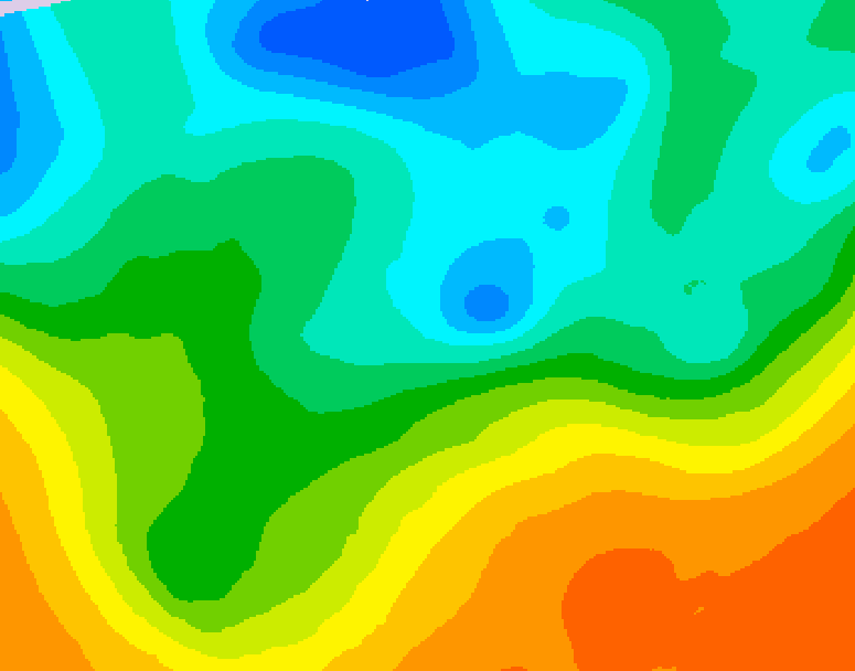 GDPS 500 millibar geopotential height 102 hour forecast chart for Canada based on 2026/05/14 0000Z data