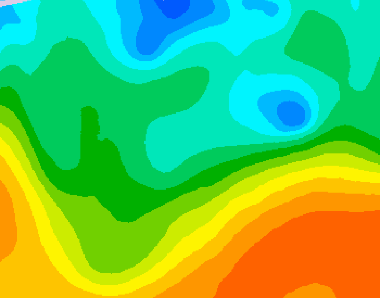 GDPS 500 millibar geopotential height 132 hour forecast chart for Canada based on 2026/05/14 0000Z data