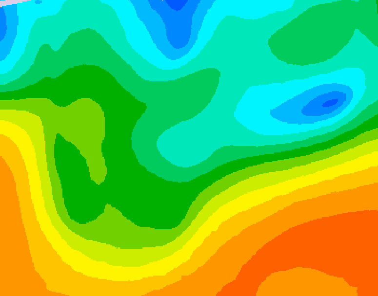 GDPS 500 millibar geopotential height 150 hour forecast chart for Canada based on 2026/05/14 0000Z data