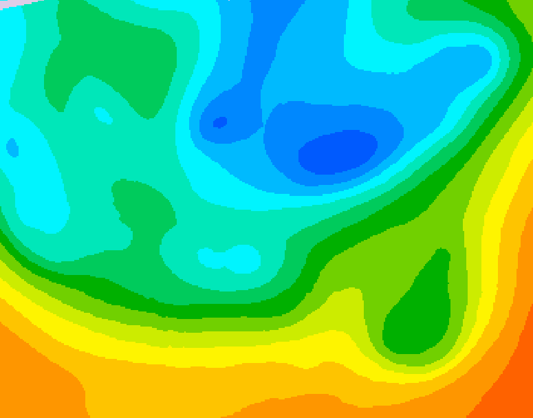 GDPS 500 millibar geopotential height 024 hour forecast chart for Canada based on 2026/05/14 1200Z data