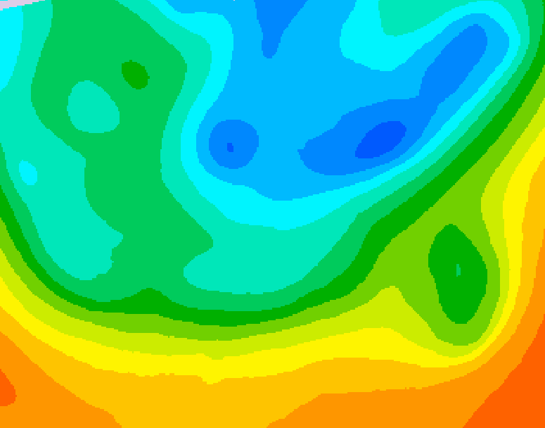 GDPS 500 millibar geopotential height 036 hour forecast chart for Canada based on 2026/05/14 1200Z data