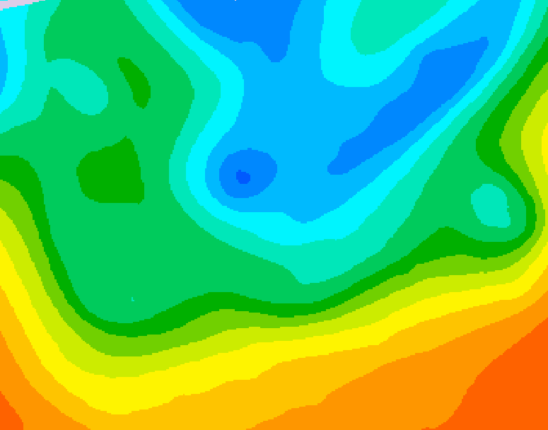 GDPS 500 millibar geopotential height 054 hour forecast chart for Canada based on 2026/05/14 1200Z data