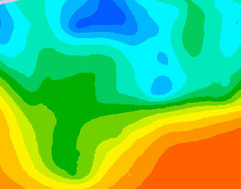 GDPS 500 millibar geopotential height 102 hour forecast chart for Canada based on 2026/05/14 1200Z data