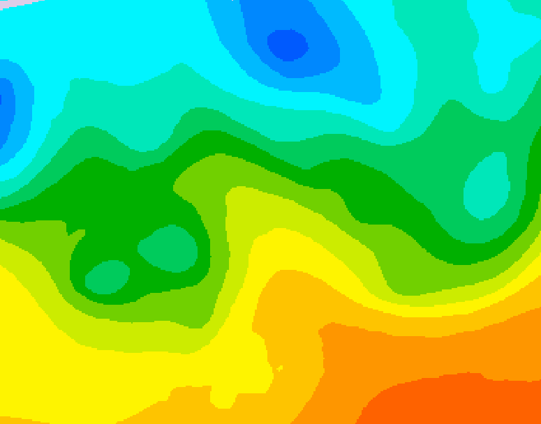 GDPS 500 millibar geopotential height 222 hour forecast chart for Canada based on 2026/05/14 1200Z data