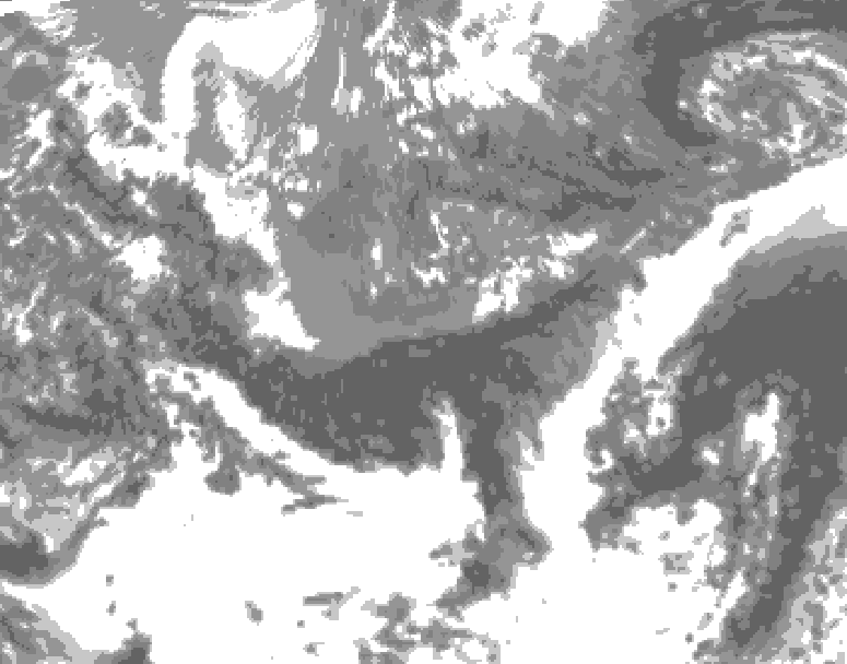 GDPS total cloud 036 hour forecast chart for Canada based on 2026/05/14 0000Z data