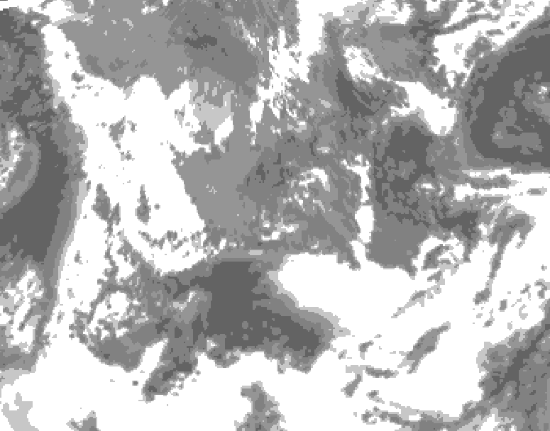 GDPS total cloud 090 hour forecast chart for Canada based on 2026/05/14 0000Z data