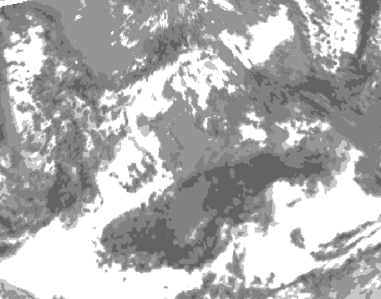 GDPS total cloud 132 hour forecast chart for Canada based on 2026/05/14 0000Z data