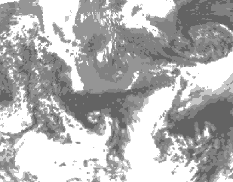 GDPS total cloud 012 hour forecast chart for Canada based on 2026/05/14 1200Z data