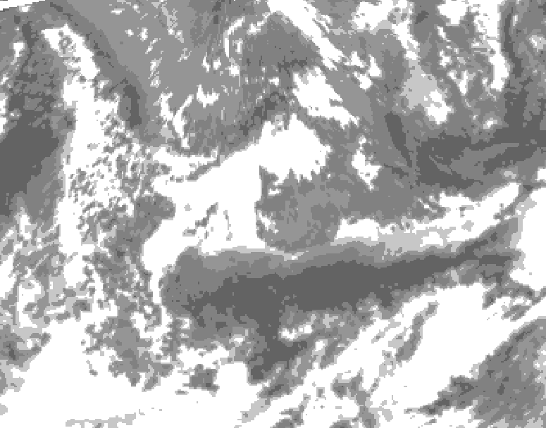 GDPS total cloud 132 hour forecast chart for Canada based on 2026/05/14 1200Z data