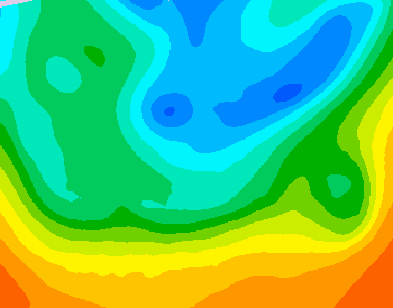 GDPS 500 millibar geopotential height 030 hour forecast chart for Canada based on 2026/05/15 0000Z data