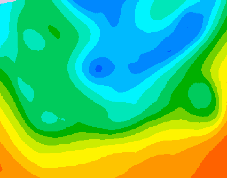 GDPS 500 millibar geopotential height 036 hour forecast chart for Canada based on 2026/05/15 0000Z data
