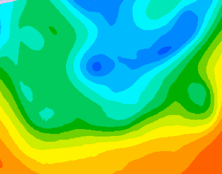 GDPS 500 millibar geopotential height 024 hour forecast chart for Canada based on 2026/05/15 1200Z data