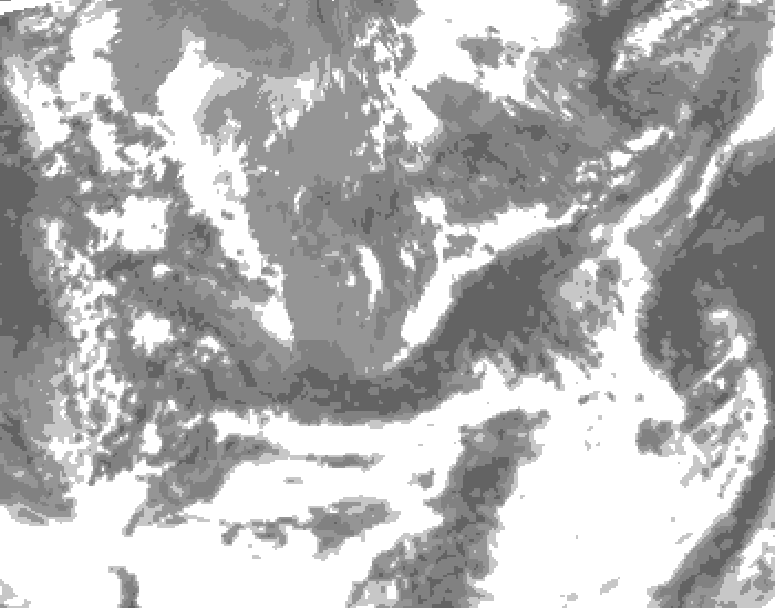 GDPS total cloud 036 hour forecast chart for Canada based on 2026/05/15 0000Z data